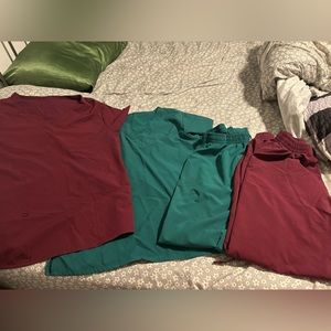 Size large scrub tops! Used but in good condition.